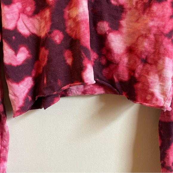 American Eagled Bleach Dyed Cropped Long-Sleeve Polo Shirt - Picture 7 of 8